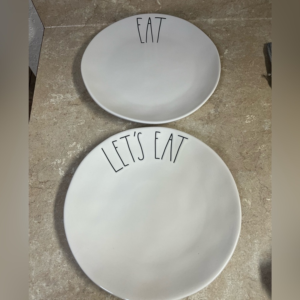 Rae Dunn Cream ceramic Plates Set